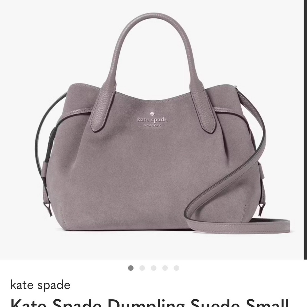 NWT Kate Spade Grey Suede Small Dumpling